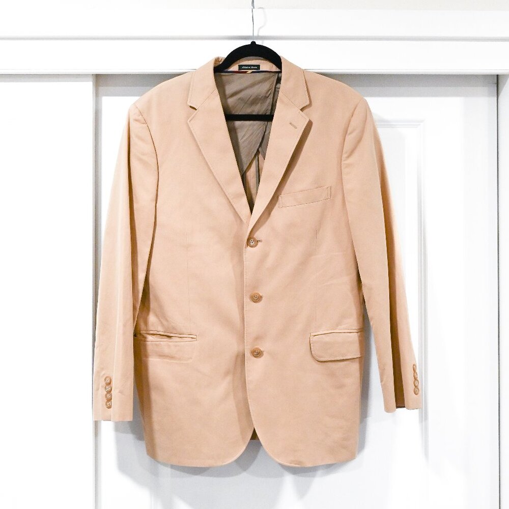 J. Crew Size 42R Classic Neutral Cotton Blazer
